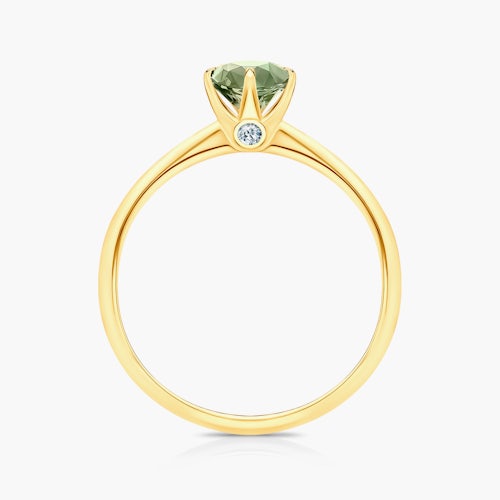 Pierścionek zaręczynowy The Journey: złoty, zielony szafir